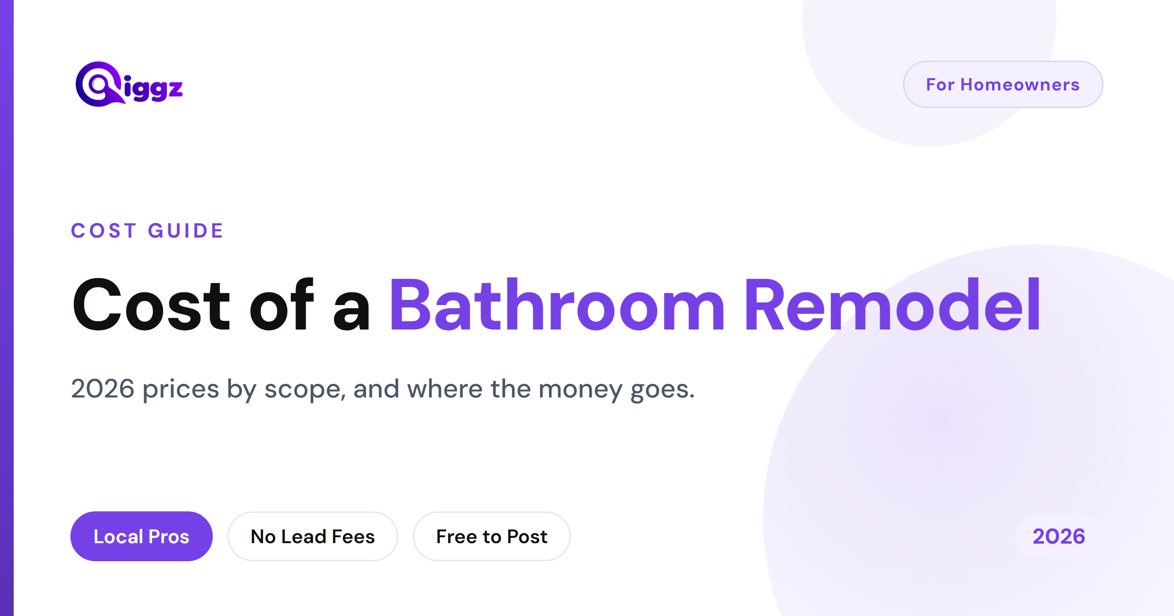 How Much Does It Cost to Remodel a Bathroom? (2026 Guide)