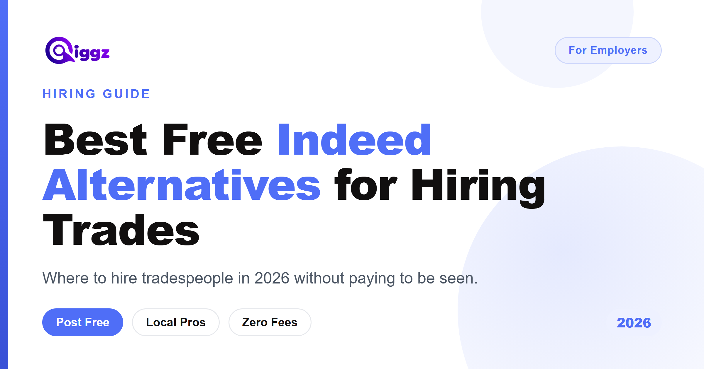 Best Free Alternatives to Indeed for Hiring Tradespeople (2026)
